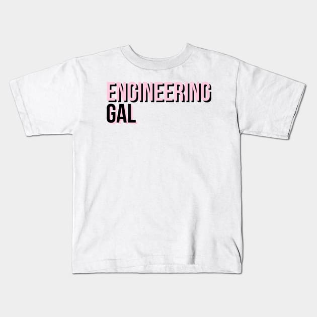 Engineering Gal light pink Kids T-Shirt by emilykroll